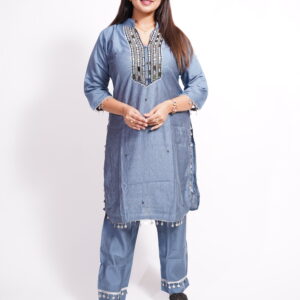 Blue Salwar with Half Sleeves - Indian Wear