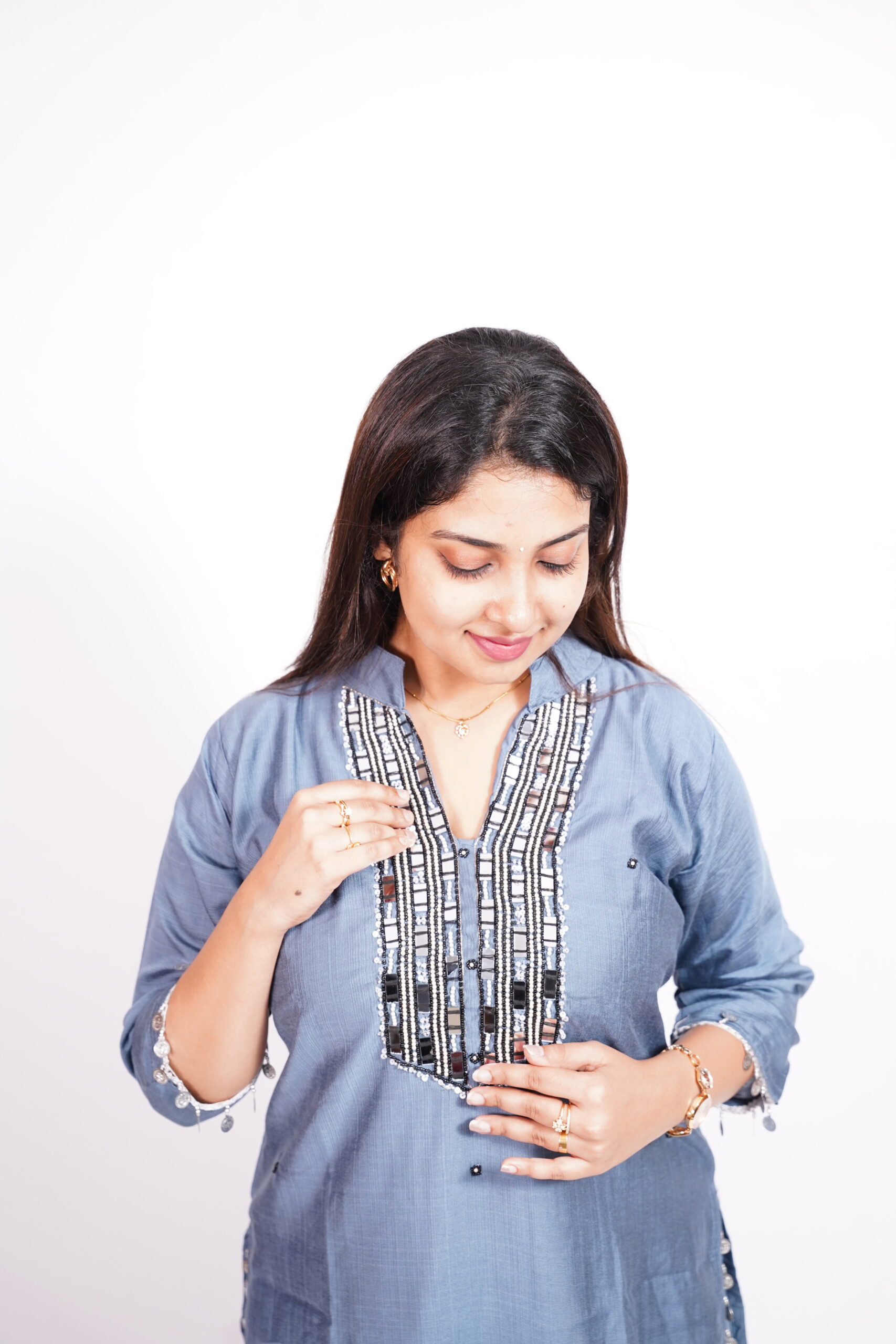 Blue Salwar with Half Sleeves 3 Blue Salwar with Half Sleeves 3 - Indian Wear