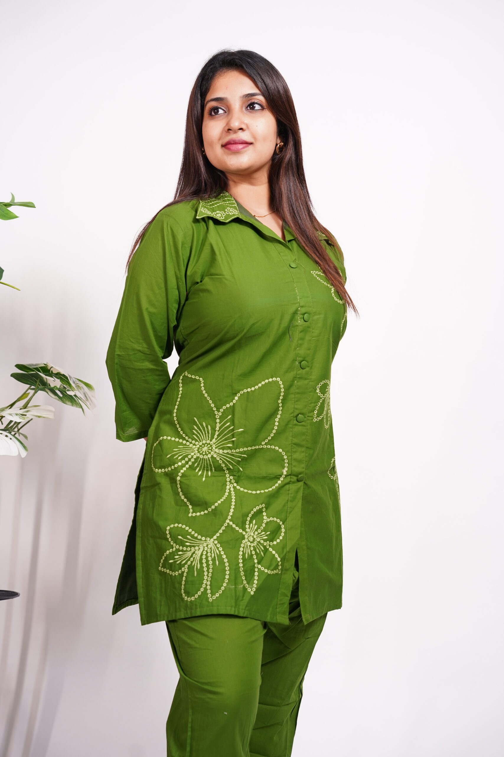 green kurti 2 green Kurti Full-Hand Set Stylish - Indian Wear