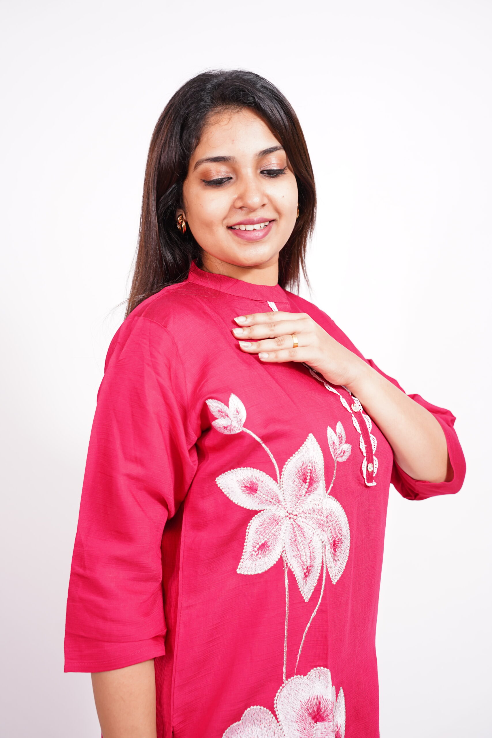 elegant pink full hand kurti set elegant pink full hand kurti set